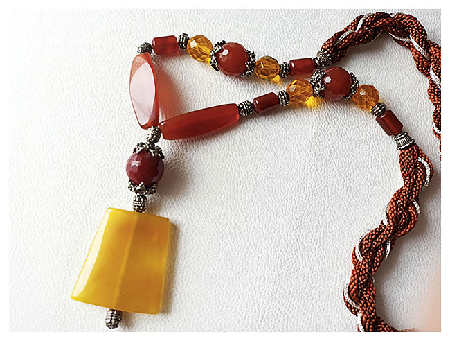 Necklace Citrine Agate Garnet