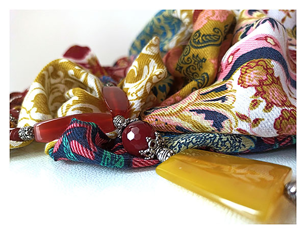 Collier Citrine Agate Grenat