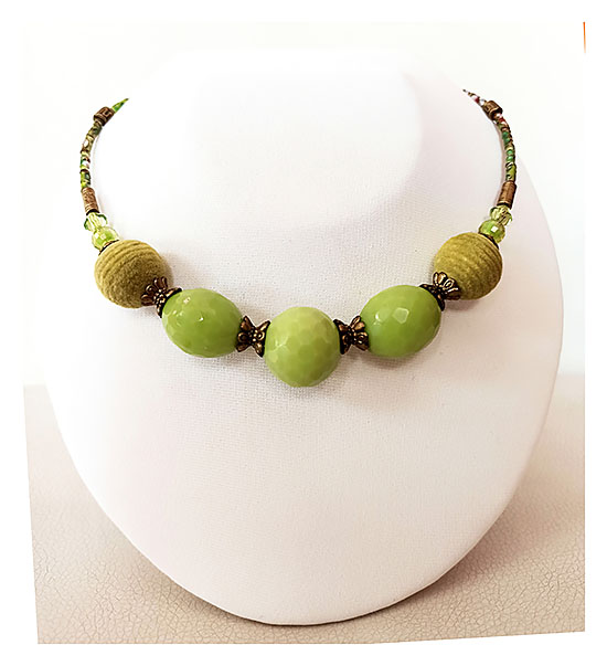 Collier Pâte de Verre Couleur Vert