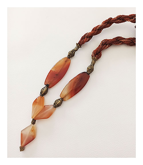 Collier Cornaline Pierres Motifs Ethniques