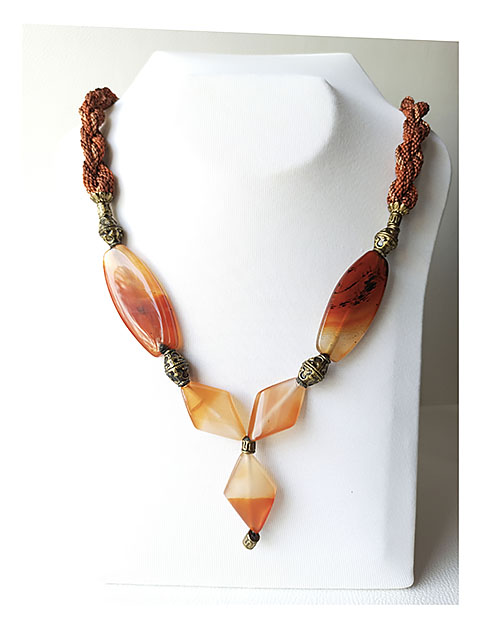 Necklace Carnelian Stones Ethnic motives