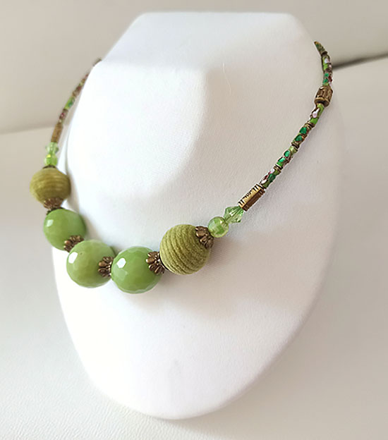 Collier Pâte de Verre Couleur Vert
